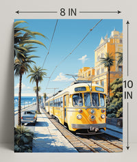 Coastal Tram Journey Poster