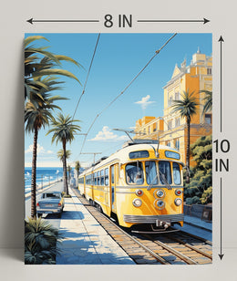 Coastal Tram Journey Poster
