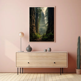 Redwood Forest Travel Poster Tranquil Wall Art Print