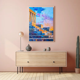 Lincoln Memorial Steps At Dusk Landmark Art Poster