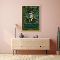 John F. Kennedy Inspirational Leadership Commemorative Poster
