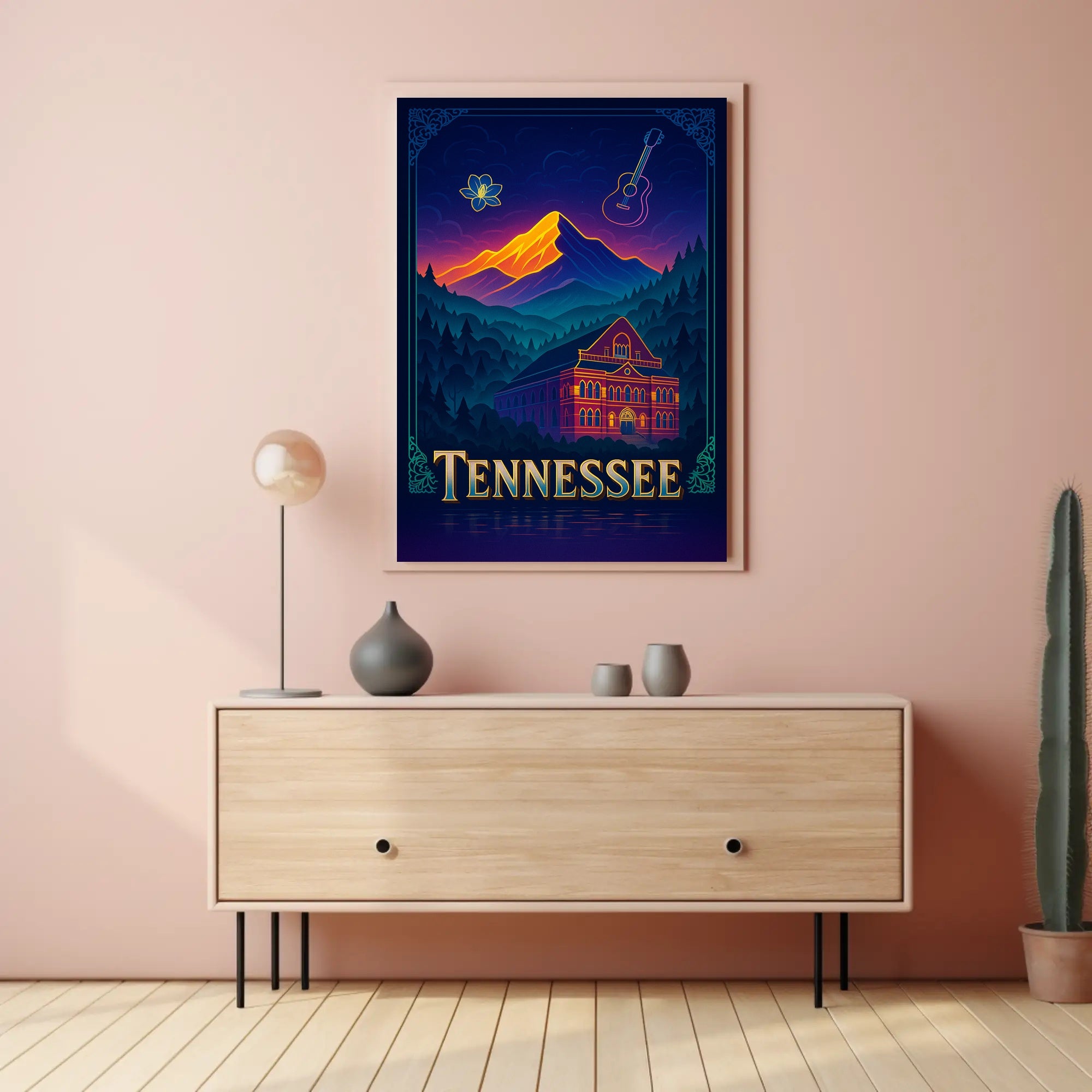 Tennessee Dreamscape Poster Vintage Travel Wall Art