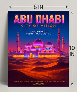 Abu Dhabi City of Vision Travel Poster