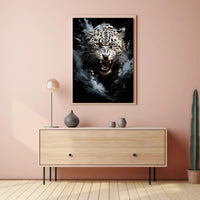 Leopard Roar: Bold Wildlife Art Poster Print