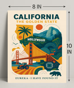 California The Golden State Wall Art Print PosterGoat