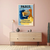 Fly To Paris Exposition Internationale Poster