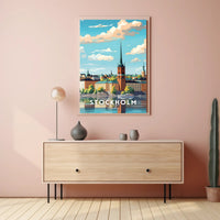 Stockholm Serenity: Picturesque Cityscape Urban or Cityscape Poster