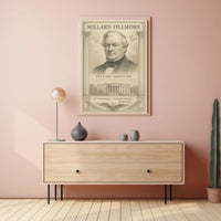 Millard Fillmore 13th President Sketch Art Print Poster PosterGoat