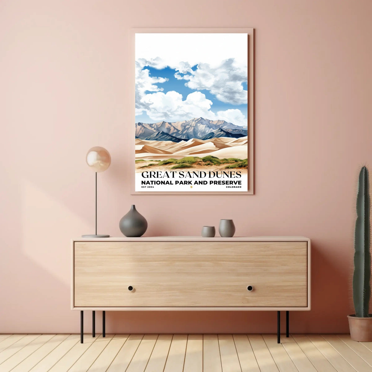 Great Sand Dunes Watercolor Wall Art Poster