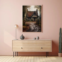 Rustic Cottage In Autumn Poster