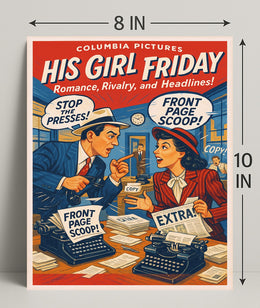 His Girl Friday A Classic Newsroom Comedy Poster PosterGoat