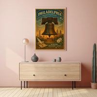 Liberty Bell Vintage Philadelphia Poster Art Print