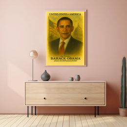 Barack Obama 44th President of the United States Vintage Watercolor Poster