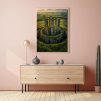 Ancient Ruins in Enchanting Fantasy Landscape Poster PosterGoat