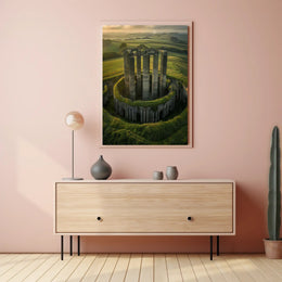 Ancient Ruins in Enchanting Fantasy Landscape Poster PosterGoat