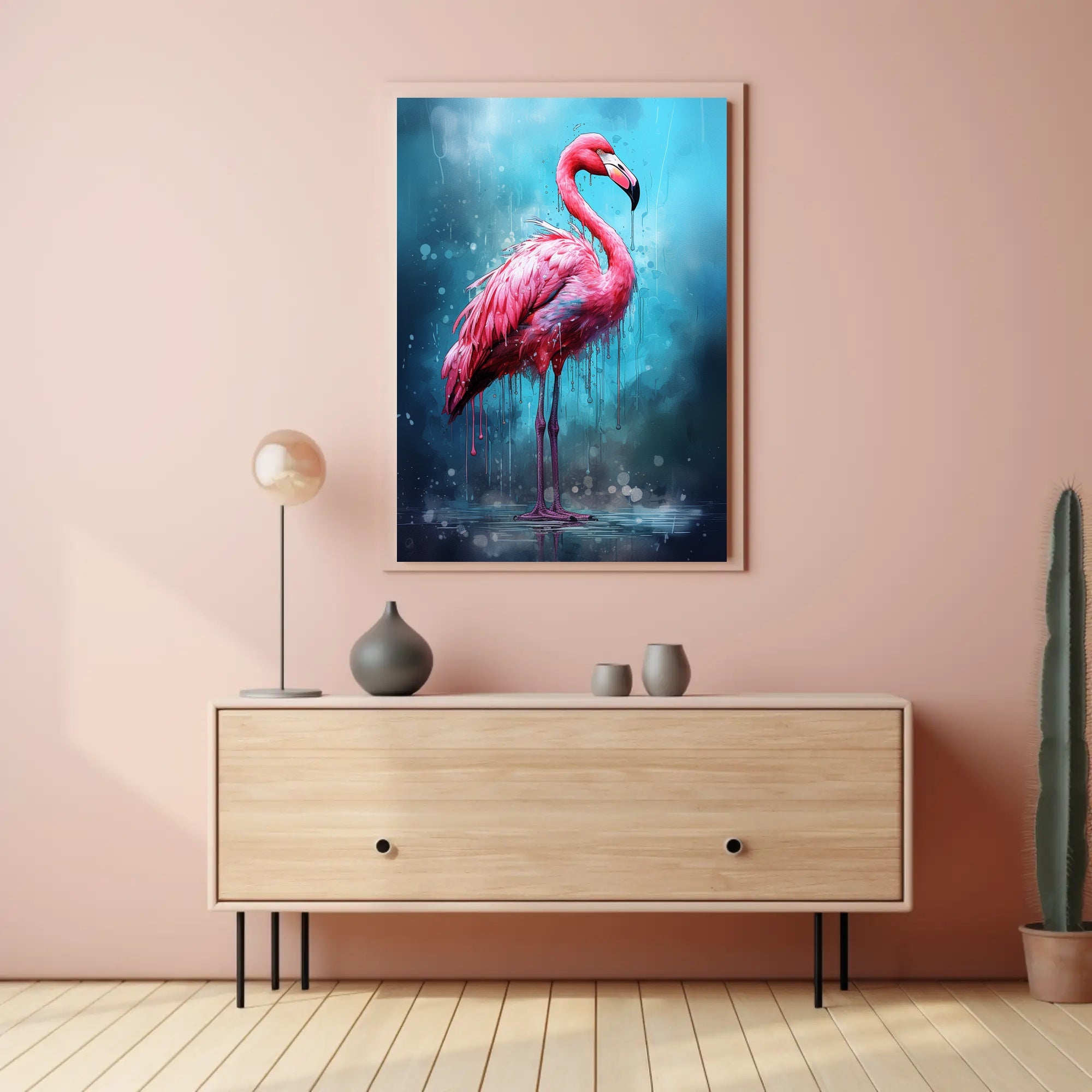 Vibrant Flamingo Art Poster