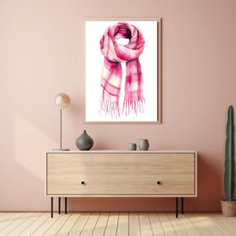 Striped Scarf Art Poster Vintage Scenic Wall Art