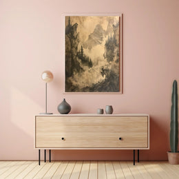 Misty Mountain Landscape Poster