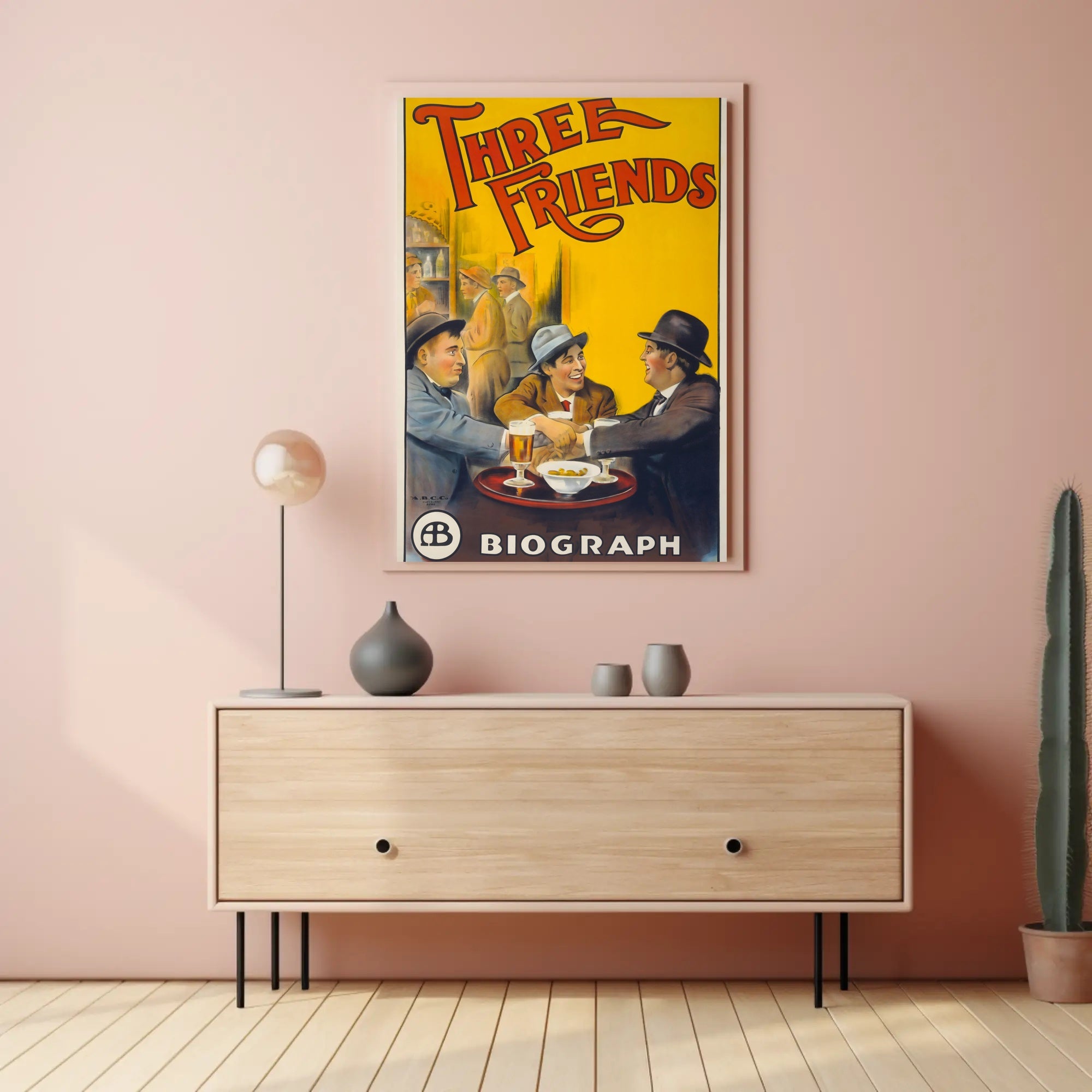 THREE FRIENDS Eye-Catching Abstract Pop Culture Poster