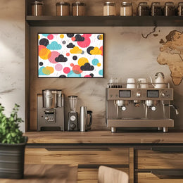 Vibrant Abstract Circles and Clouds Art Poster