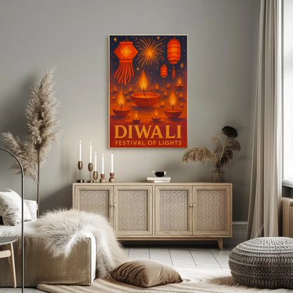 Diwali Festival of Lights Travel Poster