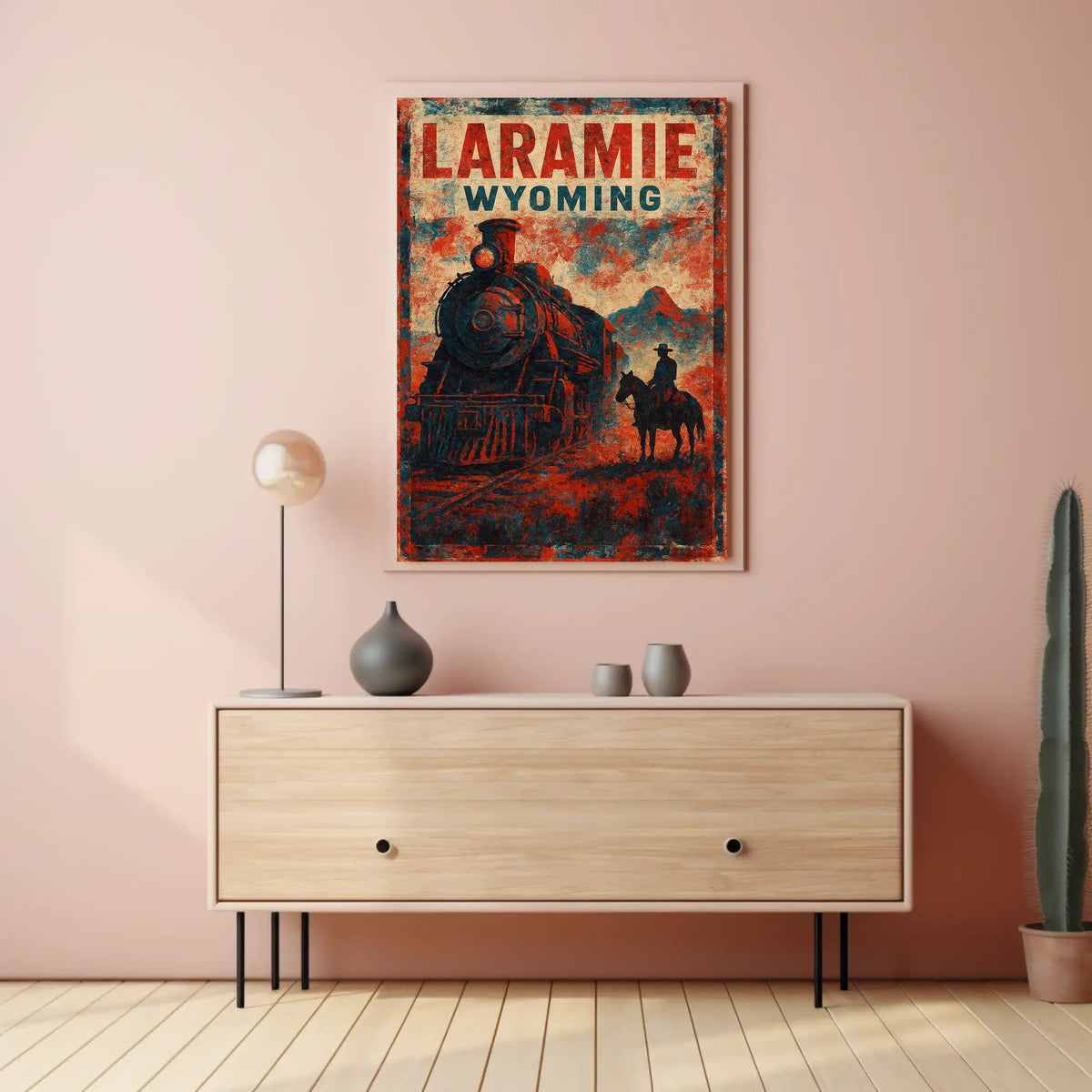 Laramie Cityscape Wyoming Travel Inspired Photography Realism Digital Painting Poster
