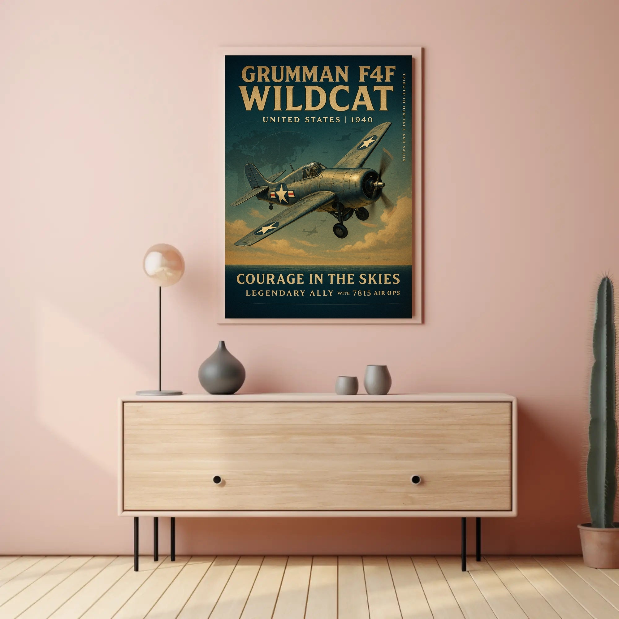 Grumman F4F Wildcat Tribute WWII Poster