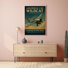 Grumman F4F Wildcat Tribute WWII Poster