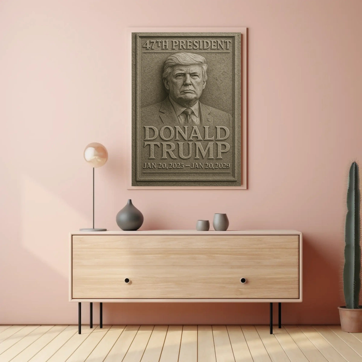 Trump Legacy Stone Relief Monument Patriotic Poster