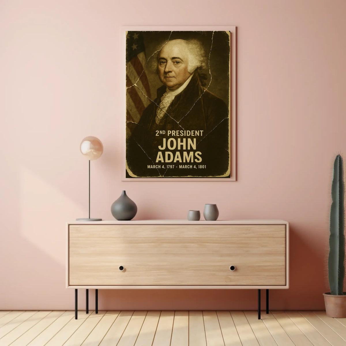 John Adams 2nd President of the United States Damaged Photograph Poster