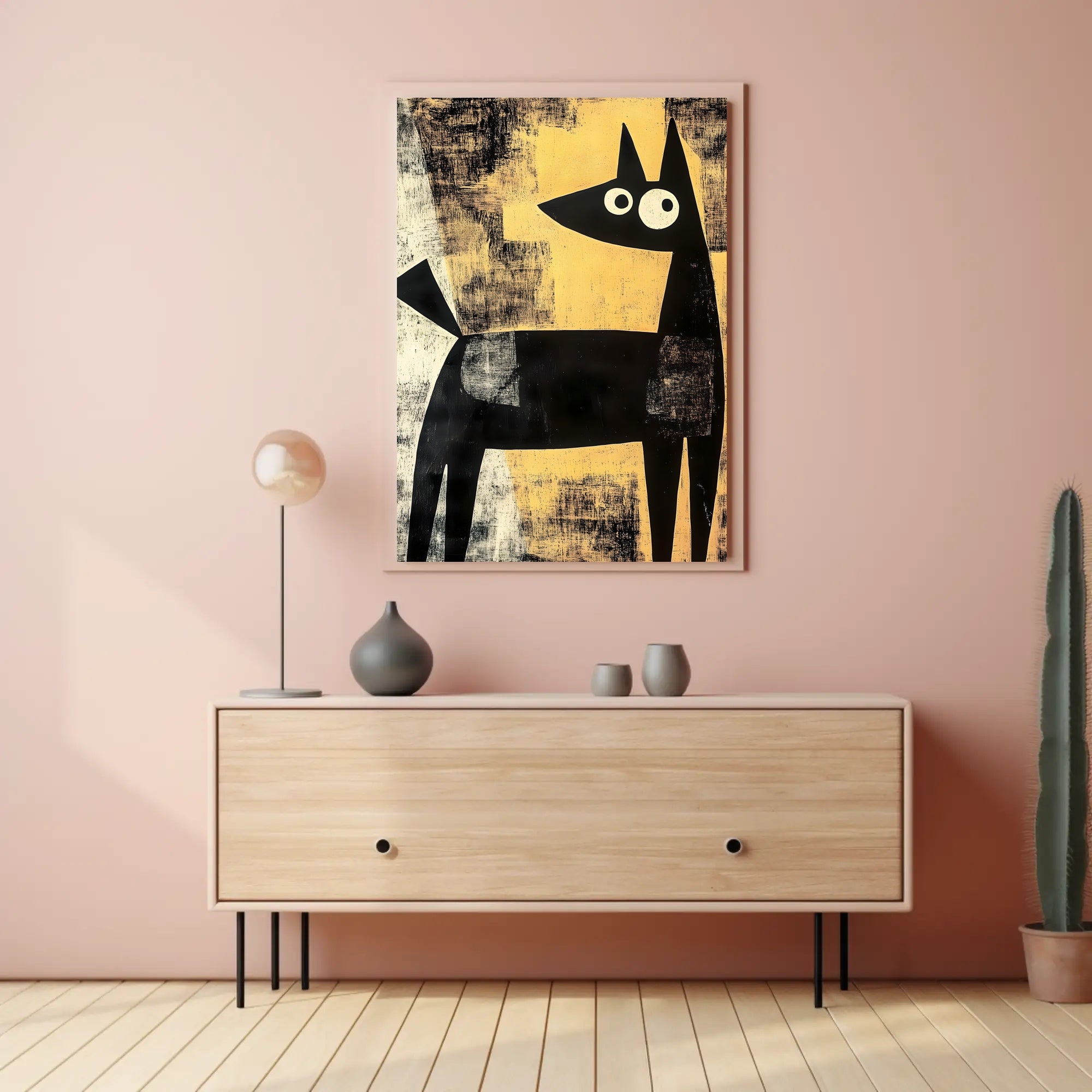 Abstract Canine Poster Modern Minimalist Dog Wall Art