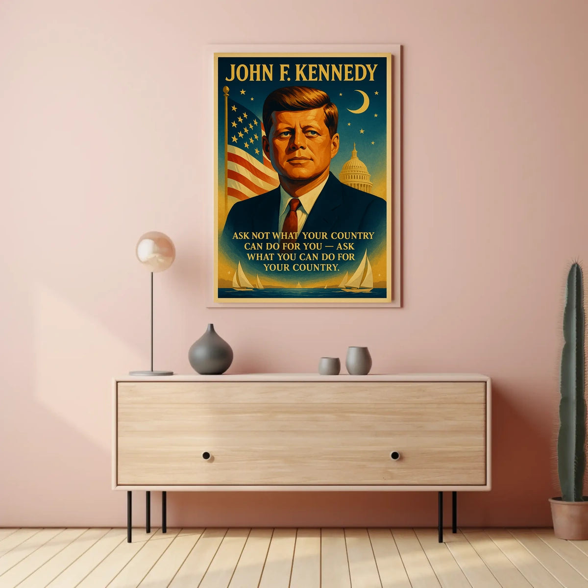 Patriotic Leadership Poster: Vintage American Inspiration Art