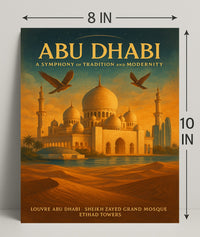 Abu Dhabi's Iconic Blend: Cultural Cityscape Travel Poster