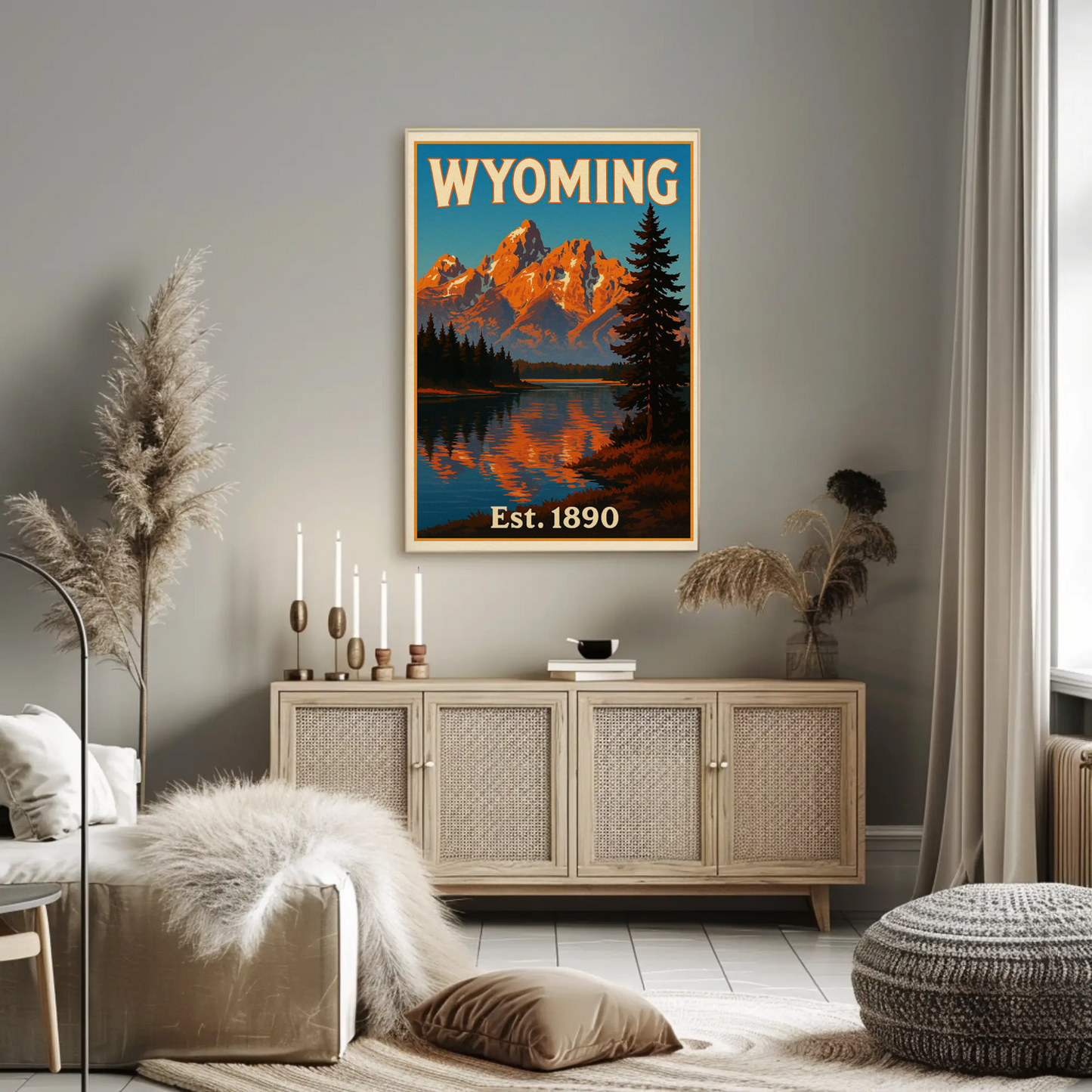 Grand Teton National Park Wyoming Scenic Nature Travel Poster