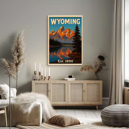 Grand Teton National Park Wyoming Scenic Nature Travel Poster