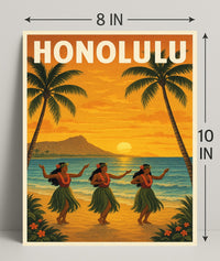 Honolulu Sunset Poster PosterGoat