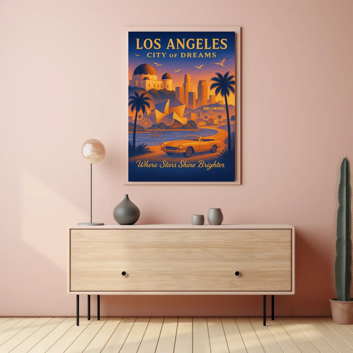 City of Dreams: Los Angeles Vintage Travel Poster