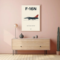 F-16N Fighter Jet Military Recruitment Poster PosterGoat