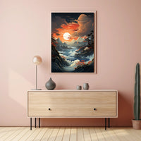 Serene Sunset Over Majestic Waters Poster PosterGoat