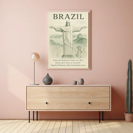 Brazilian Landmarks Vintage Poster: Carnival and Culture