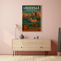 Louisville, Kentucky The Heart of Bourbon, Horses, and Heritage Poster