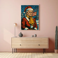 Santa Claus In Patriotic Winter Poster