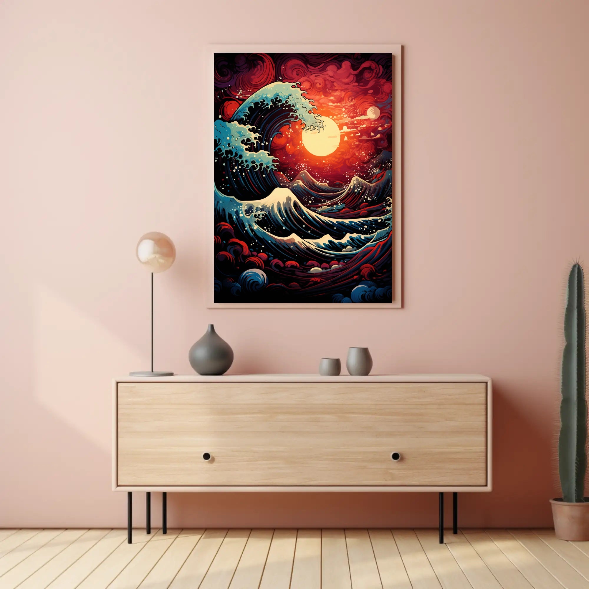The Great Wave At Sunset Poster PosterGoat