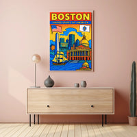 Boston Iconic Landmarks Poster PosterGoat