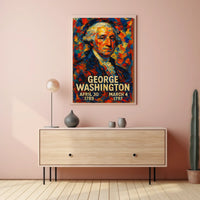 George Washington 1st President of the United States Glitch Hop Art Poster