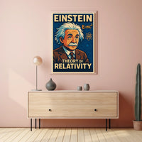 Einstein Relativity Theory Scenic Physics Wall Art Inspiring Study Room Decor Poster