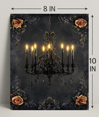 Elegant Chandelier And Roses Poster