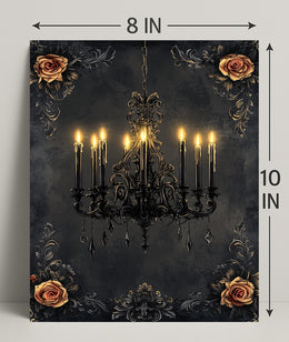 Elegant Chandelier And Roses Poster