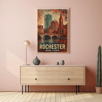 Rochester Architecture Vintage Travel Art Poster