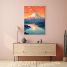 Majestic Mountain Sunset Poster PosterGoat
